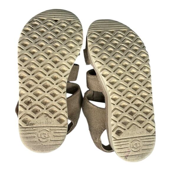UGG Goldenstar Strap Big Kids Size 13 Light Tan Suede Multiple Strap Adjustable - Picture 9 of 10